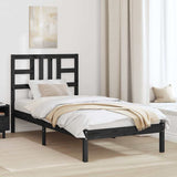Bed Frame without Mattress Black 90x190 cm Solid Wood