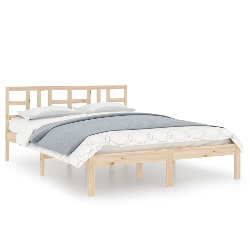 Bed Frame without Mattress 135x190 cm Solid Wood