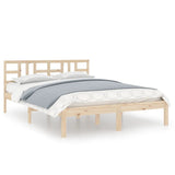 Bed Frame without Mattress 135x190 cm Solid Wood - Front View
