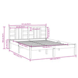 Bed Frame without Mattress 135x190 cm Solid Wood - Rear View