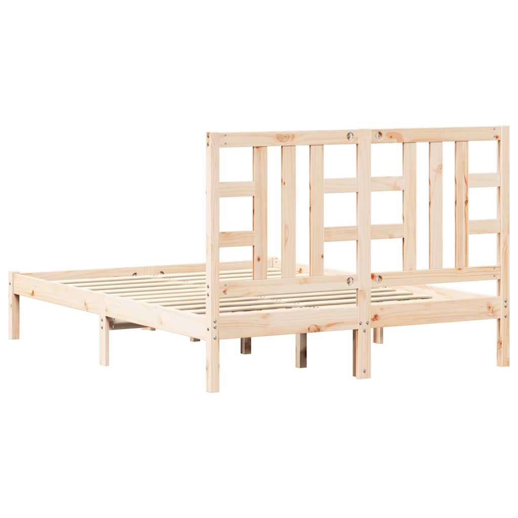 Bed Frame without Mattress 135x190 cm Solid Wood