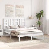 Bed Frame without Mattress White 135x190 cm Solid Wood