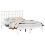 Bed Frame without Mattress White 135x190 cm Solid Wood - Top-Down View