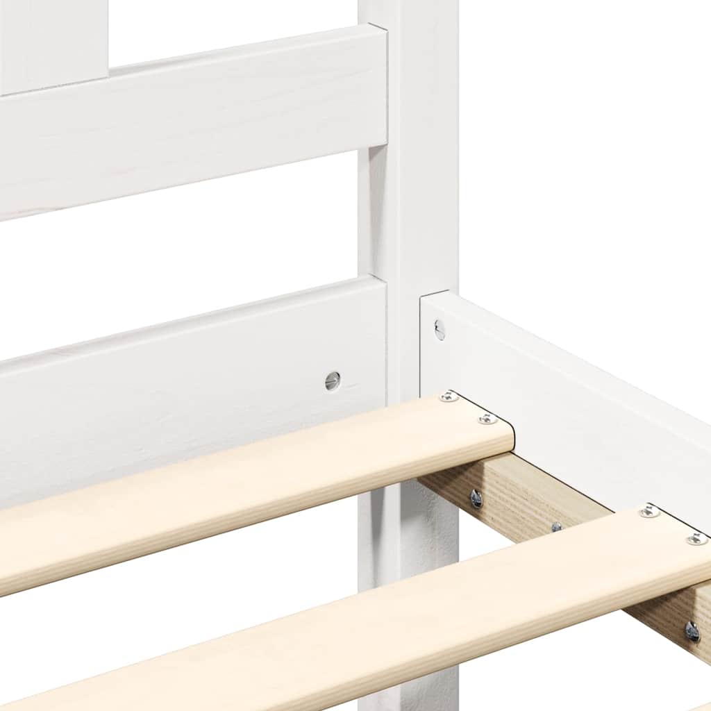 Bed Frame without Mattress White 135x190 cm Solid Wood