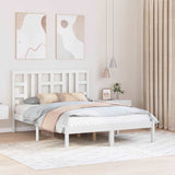 Bed Frame without Mattress White 135x190 cm Solid Wood