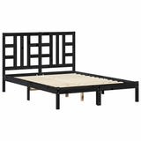 Bed Frame without Mattress Black 135x190 cm Solid Wood
