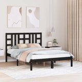 Bed Frame without Mattress Black 135x190 cm Solid Wood