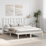 Bed Frame without Mattress White 150x200 cm Solid Wood