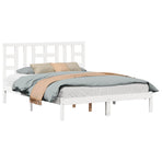 Bed Frame without Mattress White 150x200 cm Solid Wood