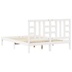 Bed Frame without Mattress White 150x200 cm Solid Wood