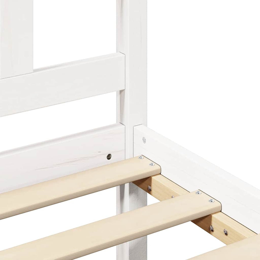 Bed Frame without Mattress White 150x200 cm Solid Wood