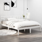 Bed Frame without Mattress White 150x200 cm Solid Wood