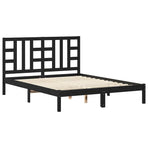 Bed Frame without Mattress Black 150x200 cm Solid Wood