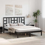 Bed Frame without Mattress Black 150x200 cm Solid Wood