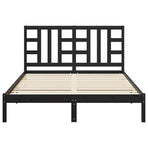 Bed Frame without Mattress Black 150x200 cm Solid Wood