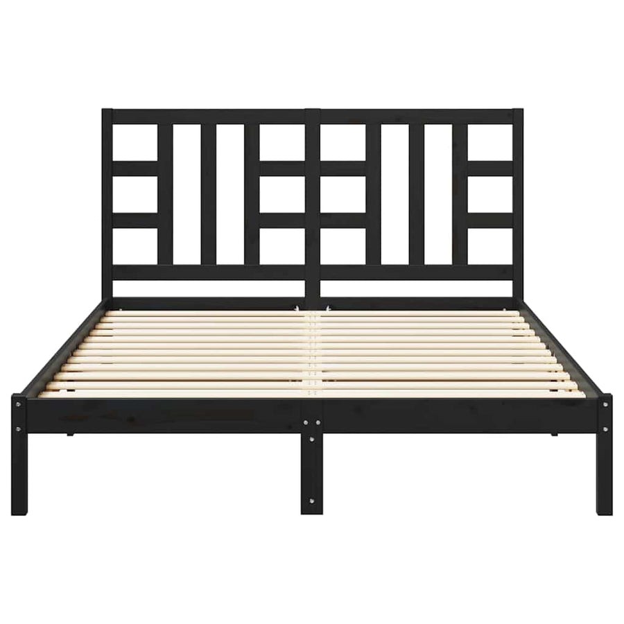 Bed Frame without Mattress Black 150x200 cm Solid Wood