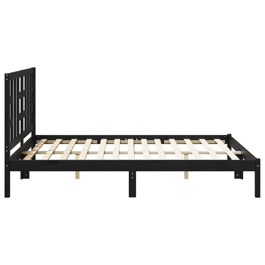 Bed Frame without Mattress Black 150x200 cm Solid Wood