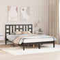 Bed Frame without Mattress Black 150x200 cm Solid Wood
