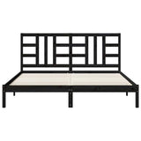 Bed Frame without Mattress Black 183x203 cm King Solid Wood - Top-Down View