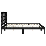 Bed Frame without Mattress Black 183x203 cm King Solid Wood