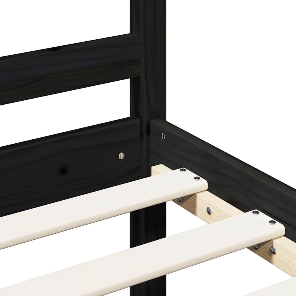 Bed Frame without Mattress Black 183x203 cm King Solid Wood