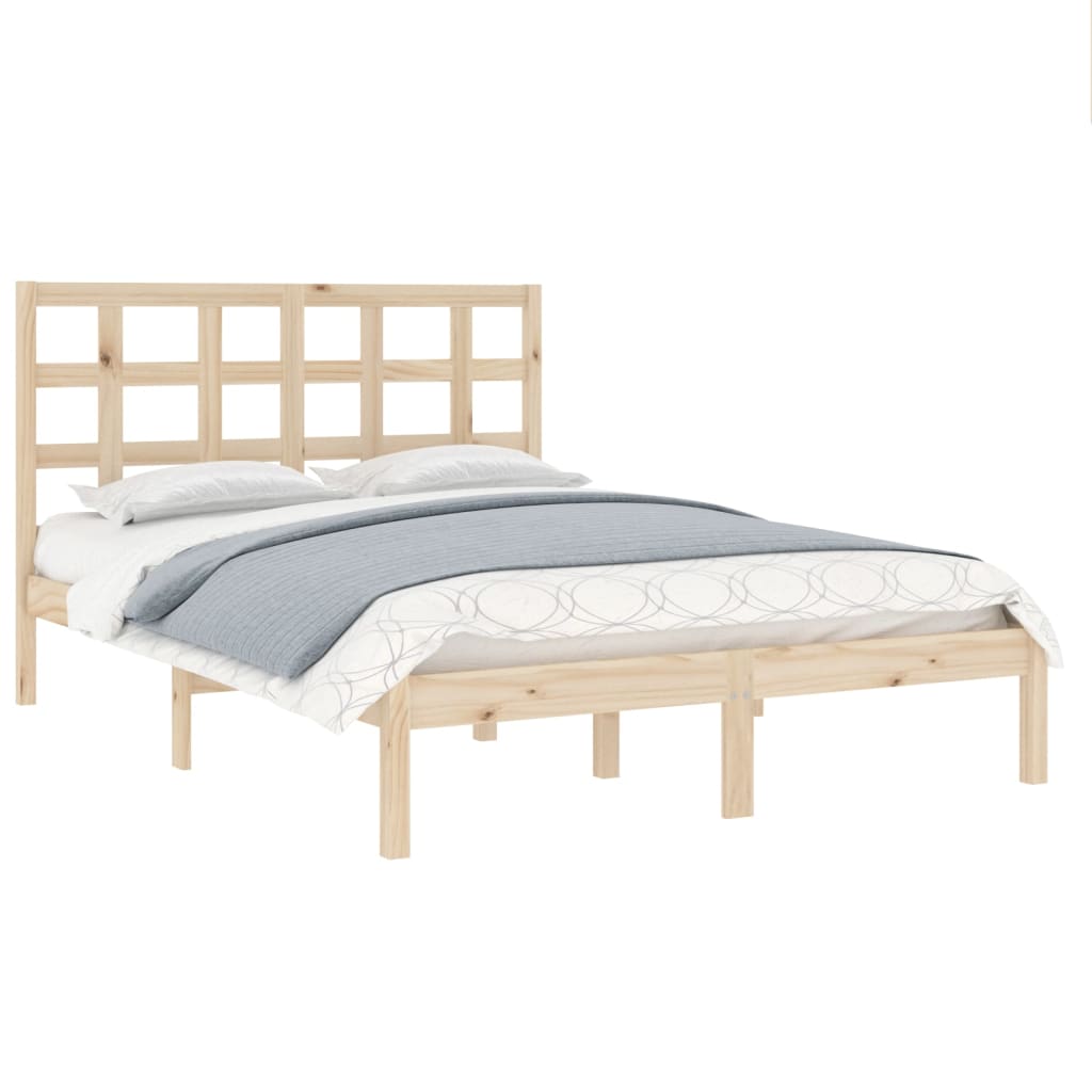 Bed Frame without Mattress 135x190 cm Solid Wood