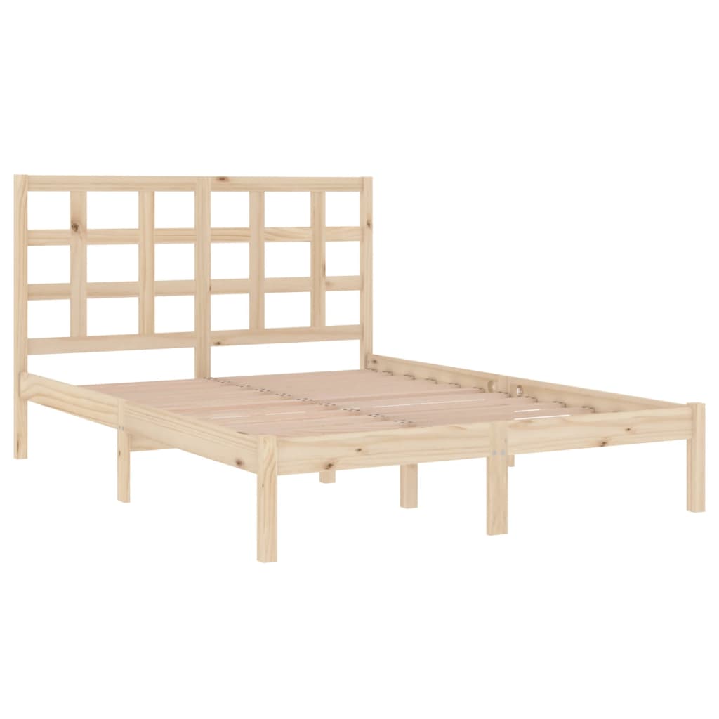 Bed Frame without Mattress 135x190 cm Solid Wood
