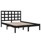 Bed Frame without Mattress Black 135x190 cm Solid Wood - Top-Down View