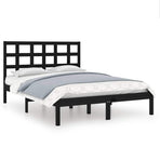 Bed Frame without Mattress Black 150x200 cm Solid Wood