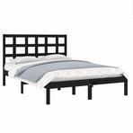 Bed Frame without Mattress Black 150x200 cm Solid Wood