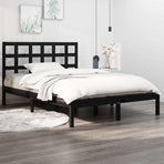 Bed Frame without Mattress Black 150x200 cm Solid Wood