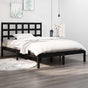 Bed Frame without Mattress Black 150x200 cm Solid Wood