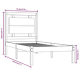Bed Frame without Mattress 90x190 cm Solid Wood