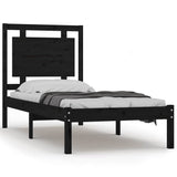 Bed Frame without Mattress Black 90x190 cm Solid Wood