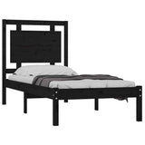 Bed Frame without Mattress Black 90x190 cm Solid Wood