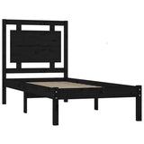 Bed Frame without Mattress Black 90x190 cm Solid Wood - Top-Down View