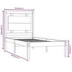 Bed Frame without Mattress Black 90x190 cm Solid Wood