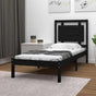 Bed Frame without Mattress Black 90x190 cm Solid Wood