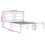 Bed Frame without Mattress White 135x190 cm Solid Wood
