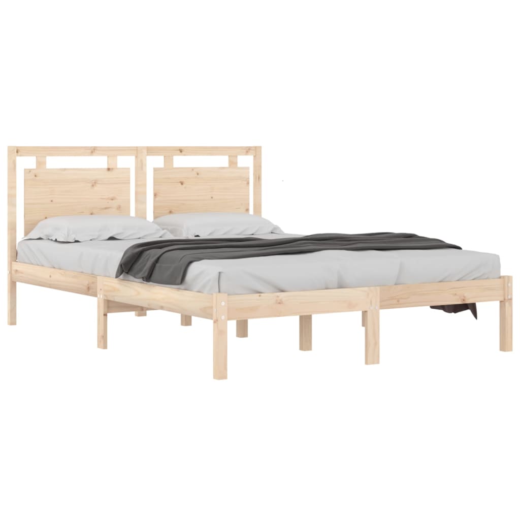Bed Frame without Mattress 150x200 cm Solid Wood