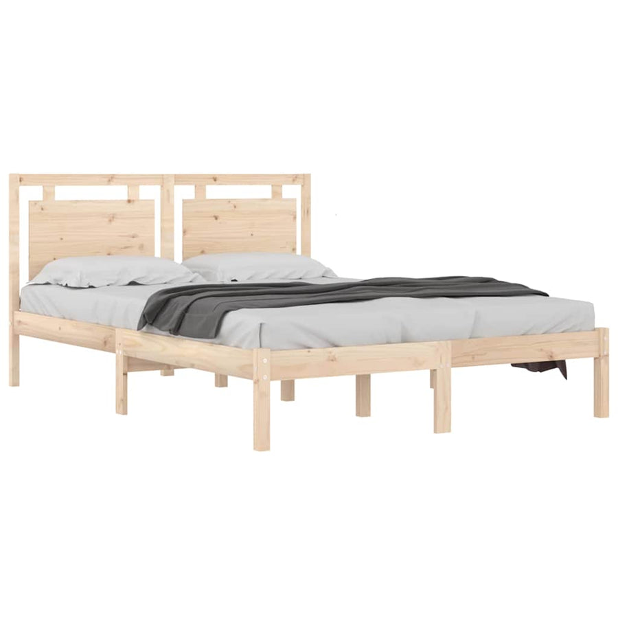 Bed Frame without Mattress 150x200 cm Solid Wood