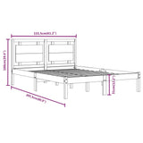 Bed Frame without Mattress 150x200 cm Solid Wood - Rear View