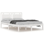 Bed Frame without Mattress White 150x200 cm Solid Wood