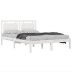 Bed Frame without Mattress White 150x200 cm Solid Wood