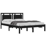 Bed Frame without Mattress Black 150x200 cm Solid Wood