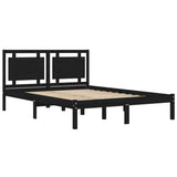 Bed Frame without Mattress Black 150x200 cm Solid Wood - Top-Down View