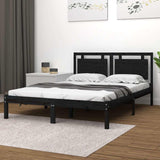 Bed Frame without Mattress Black 150x200 cm Solid Wood