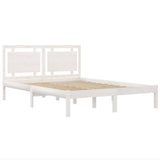 Bed Frame without Mattress White 183x203 cm King Solid Wood