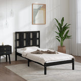 Bed Frame without Mattress Black 90x190 cm Solid Wood