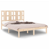 Bed Frame without Mattress 135x190 cm Solid Wood - Front View